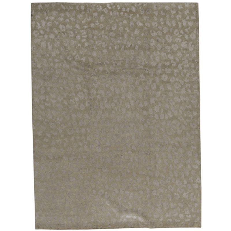 Tapis abstrait noué à la main beige / argent Himalayan