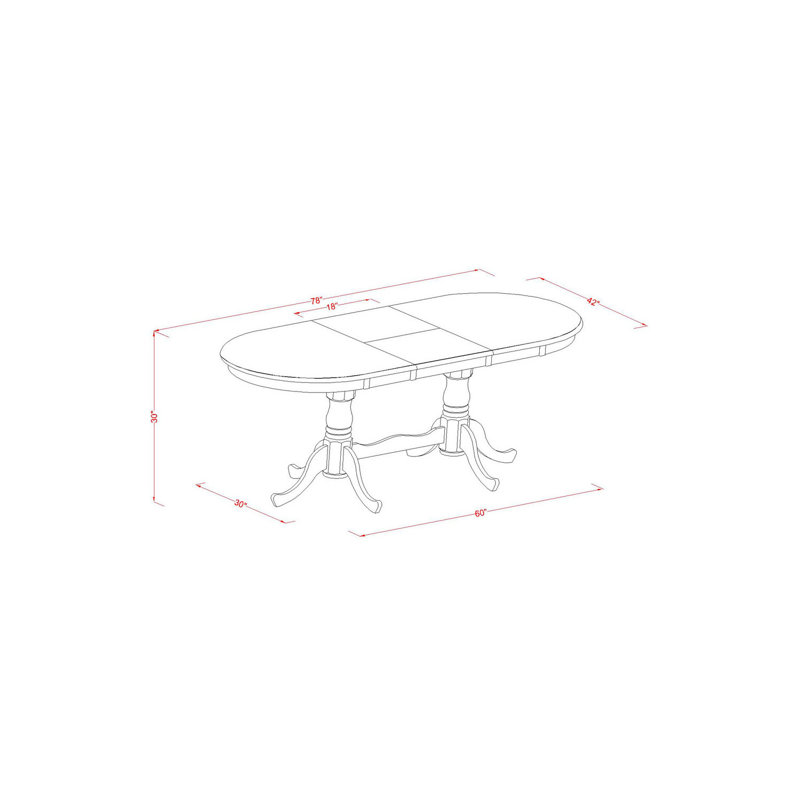  Ensemble de table de salle à manger 9 pièces, table ovale en bois avec rallonge papillon et 8 chaises, finition brun selle, 42 po x 78 po