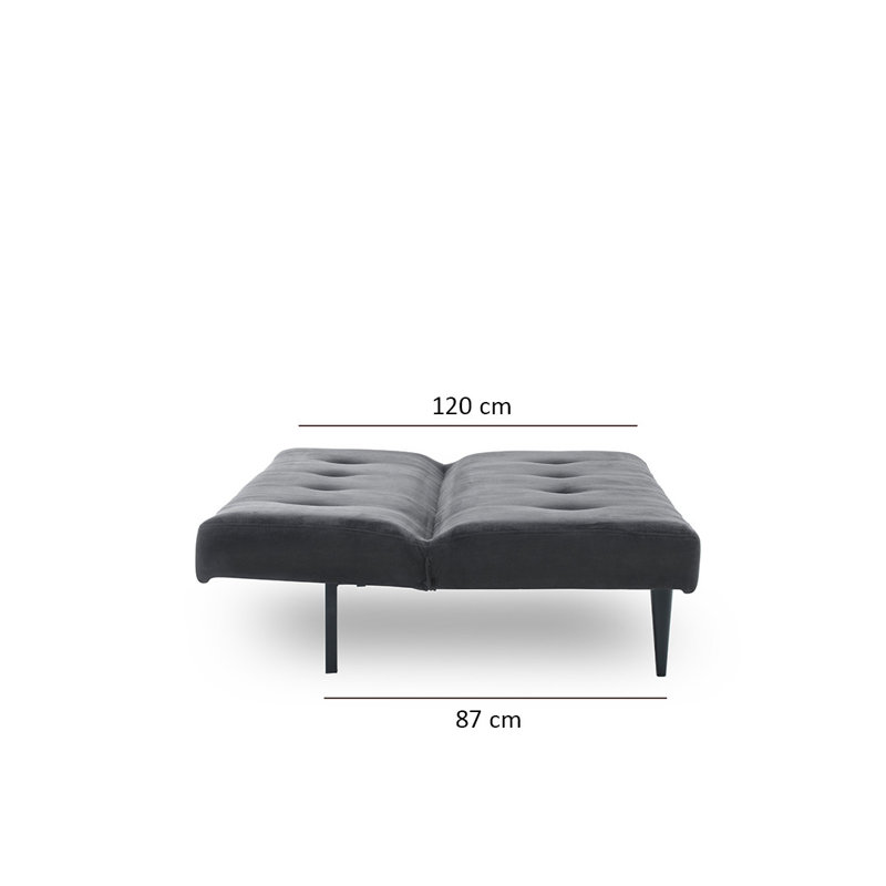 72.8'' Upholstered Convertible Sofa, Black