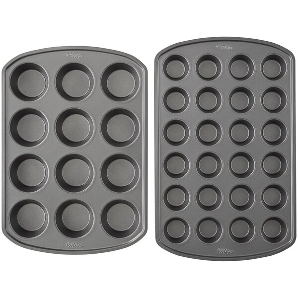 Mini Muffin Pan, 24 cup, 1-1/2 oz., 13-3/4 x 10-1/2, rectangular,  non-stick, carbon steel