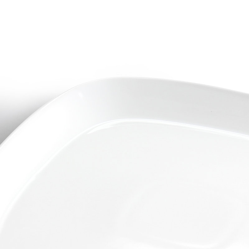 Ensemble de 6 assiettes carrées en céramique fine de 10 po White