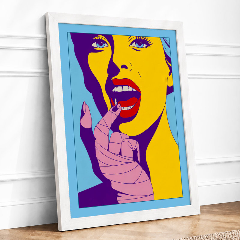 Vivid Pop Portrait Pop Art - Framed Print, A3 - 42.0 x 29.7 cm, White