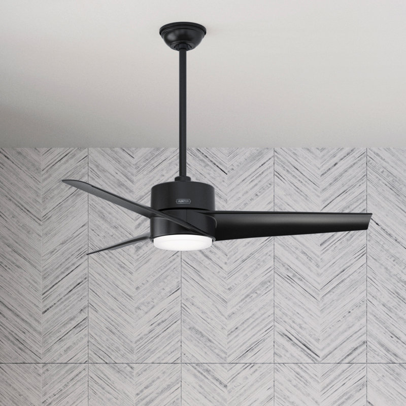 54" Surge 3 - Blade LED Indoor Outdoor WeatherMax Ceiling Fan With Wall Control and Light Included, Matte Black