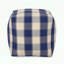 Pouf carré à carreaux ivoire et bleu marine
