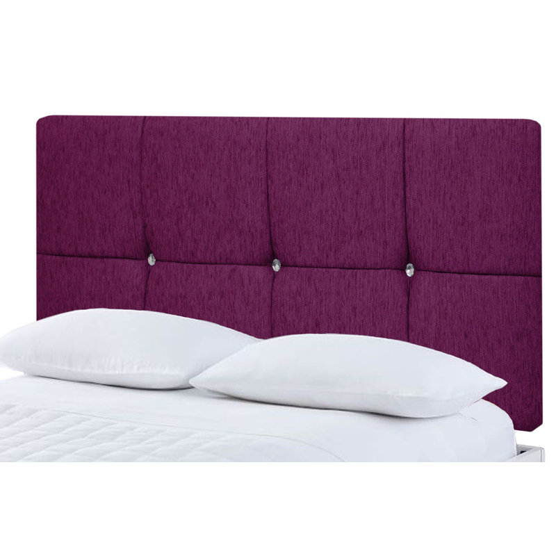 Upholstered Headboard, Super King (6'), Purple Chenille