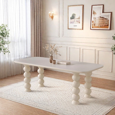 Exquisite Gentle Cream Style Rock Slab Table