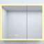 36 po Armoire à pharmacie en aluminium argenté avec miroir, DEL, horloge, conception biseautée, tablettes à haute densité de brouillard d'eau