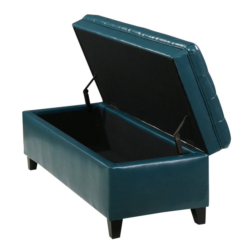 Multi-style Fabric Storage Ottoman With Birch Legs - Sheffield Design For Living Room, Offers Extra Seating & Clutter-free Storage For Gaming Controllers/board Games