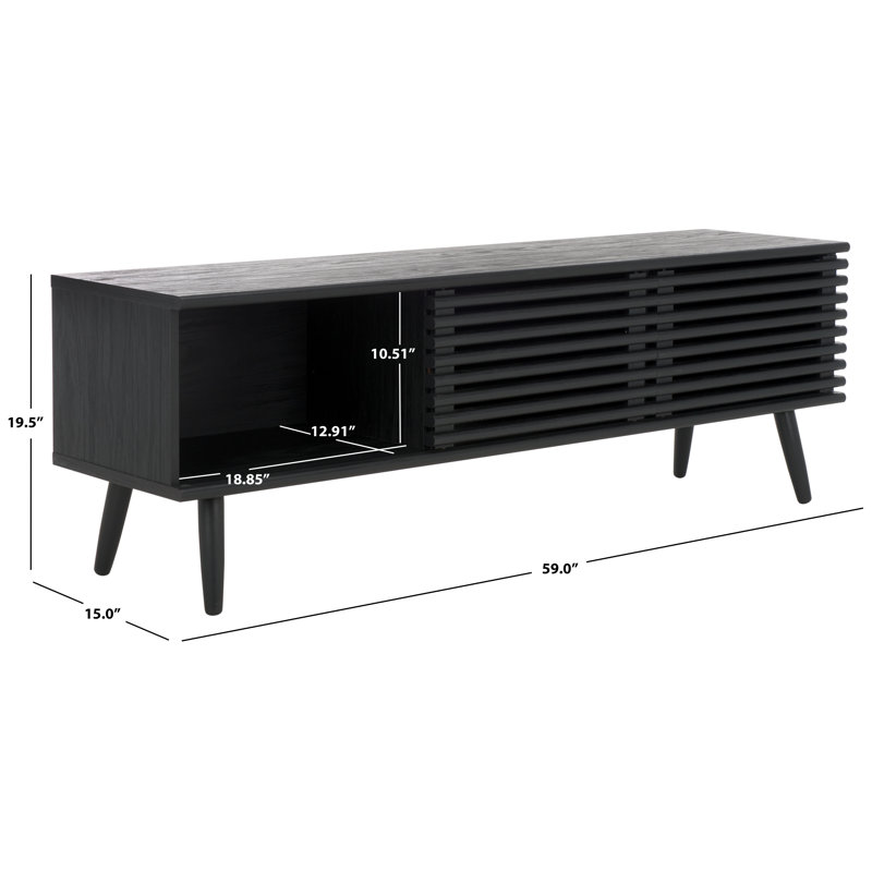 Jaroslaw 59'' W Storage TV Stand, Black