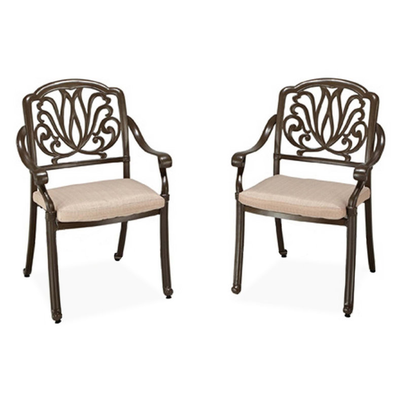 Lular 6 - Person Metal Patio Dining Set with Oval Table, Taupe
