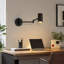 1‑Light Black Swing Arm Sconce