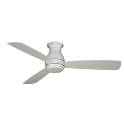 Ventilateur de plafond encastré intérieur / extérieur de 52 pouces avec ensemble d'éclairage DEL et télécommande Hugh - blanc mat