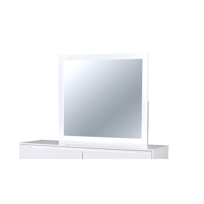 Miroir de commode modern Chilhowee, Blanc