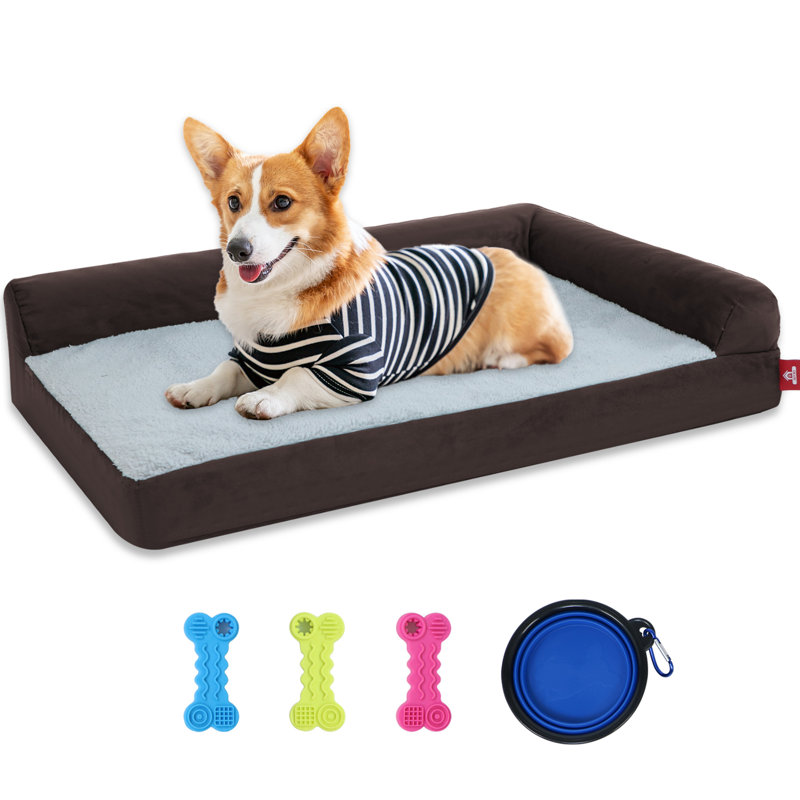Polyester Pet Bed, Medium (30" W x 20" D x 7" H), Dark Brown