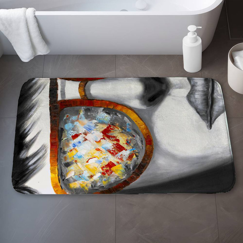 Colorful sunglasses Bath Mat with Non-Slip Backing - Quick Dry Memory Foam Bathroom Rug - Absorbent - Modern Plush Spa-Style - Machine Washable
