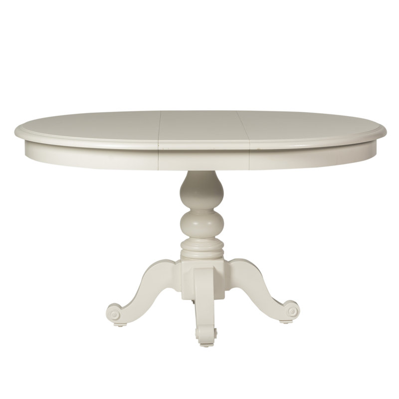 Alantae Extendable Solid Wood Dining Table, Oyster White