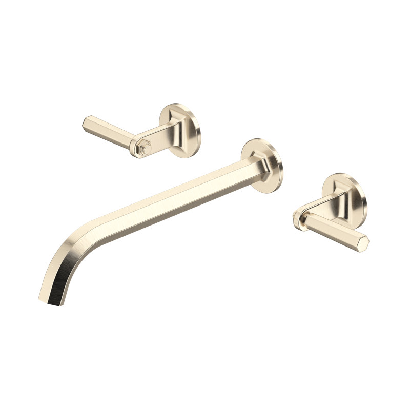 Modelle Wall Mount Tub Filler Trim With C-Spout, Satin Nickel