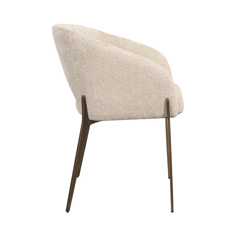 Dining Chair Upholstered Arm Chair, Cream