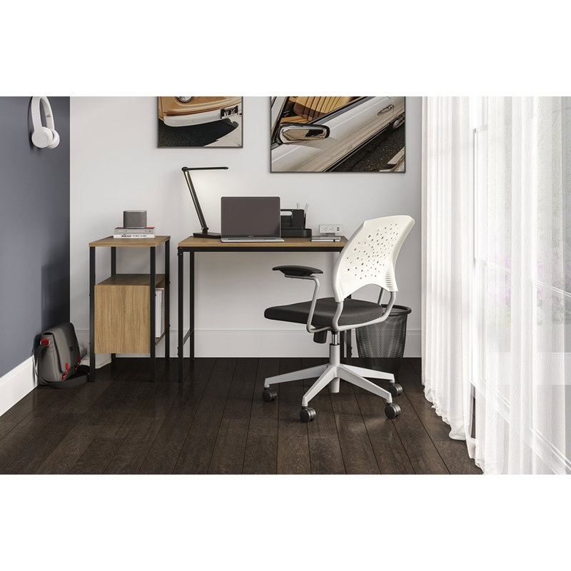 Neowalnut Laminate 23.5'' Home Office Storage Unit with Steel Legs
