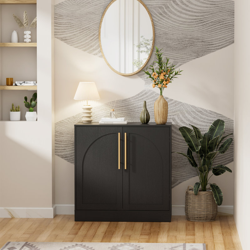 2-Door Storage Cabinet, Black
