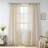 Farmhouse Striped Linen Blend Textured Light Filtering Semi Sheer Rod Pocket Back Tab Curtains-1302807067-1302807071