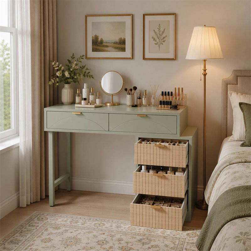 Bureau d'ordinateur de 55 pouces, bureau moderne pour la maison ou le bureau d'étude, Mint Green