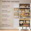 Grand garde-manger de cuisine moderne avec 8 portes, rangement réglable, tiroir caché, porte-bouteilles et armoire polyvalente, blanc-1645401651