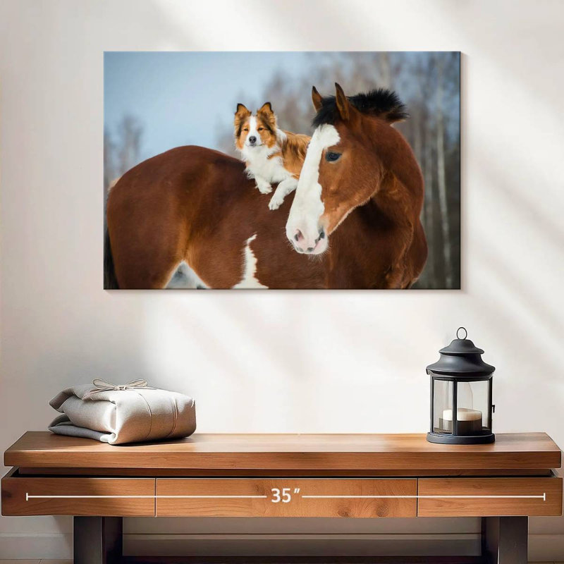 Brampt Collie On Horse, 16" H x 24" W