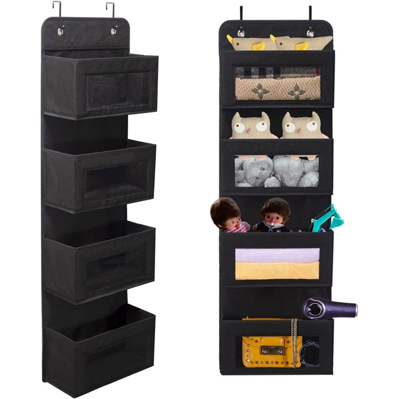 Wall Organizer with Wall Baskets, Black