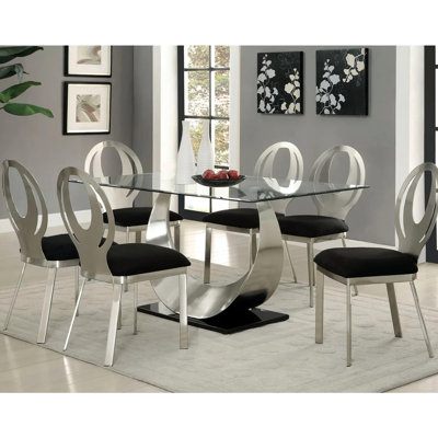 2 chaises d'appoint en microfibre et en métal, noir + argent, dossier ovale, siège rembourré, pour salle à manger 2 et collection de chaises, noir argenté,