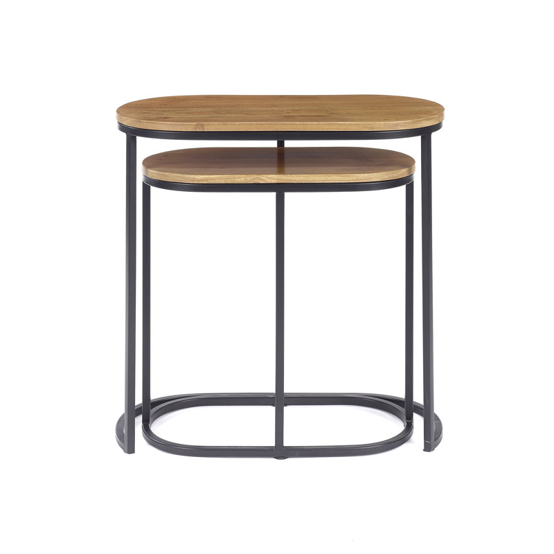 Ryleigh Frame Nesting Tables, Medium Brown