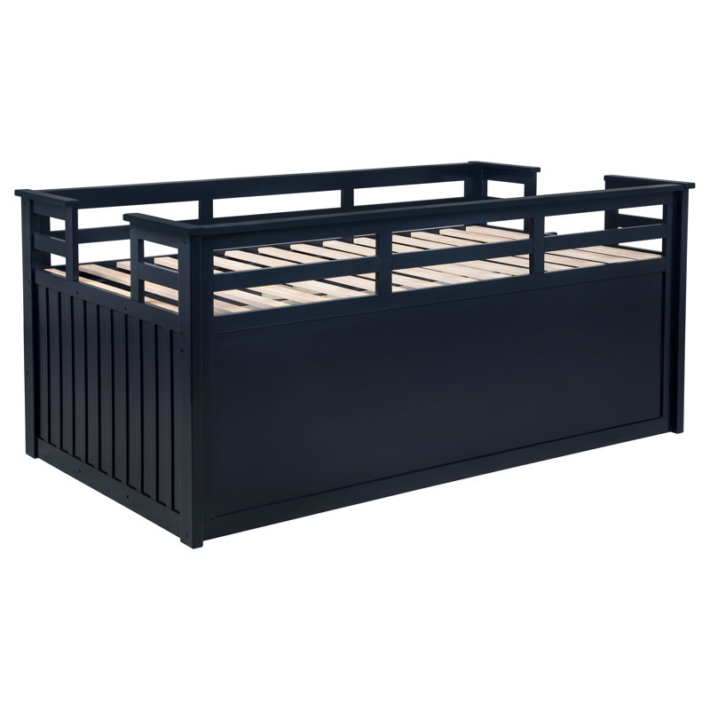 Lit-bateau simple avec couchette Carlsbad, Bleu marine