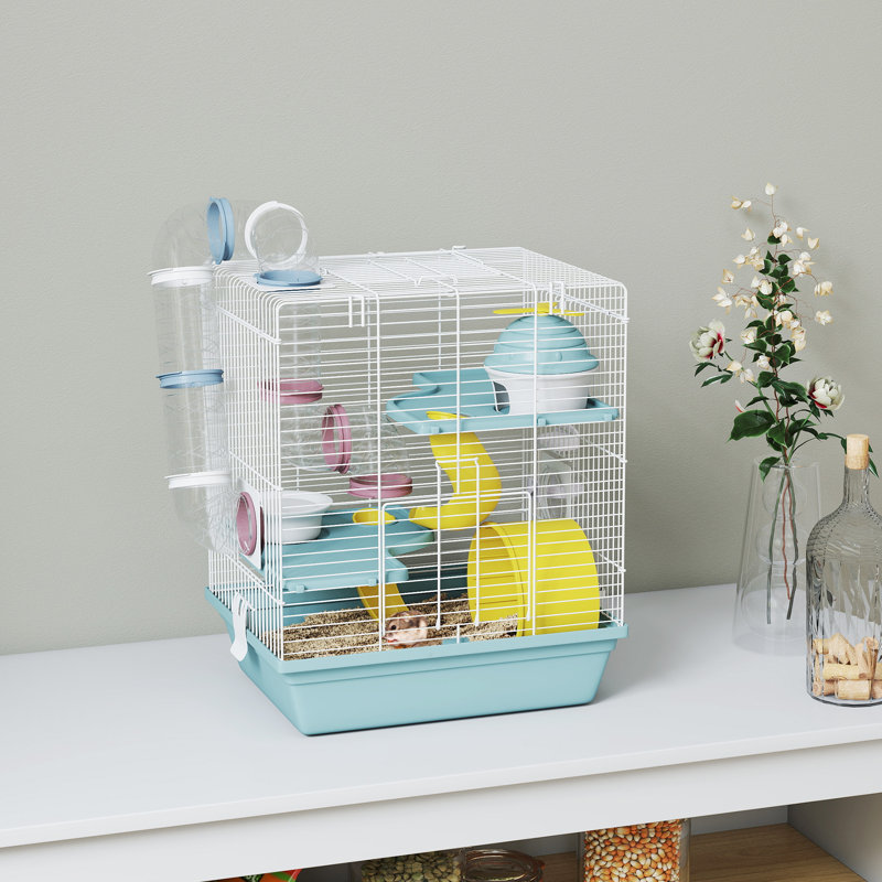 Cage à hamster, cage à gerbille avec roue d'exercice, tube de jeu