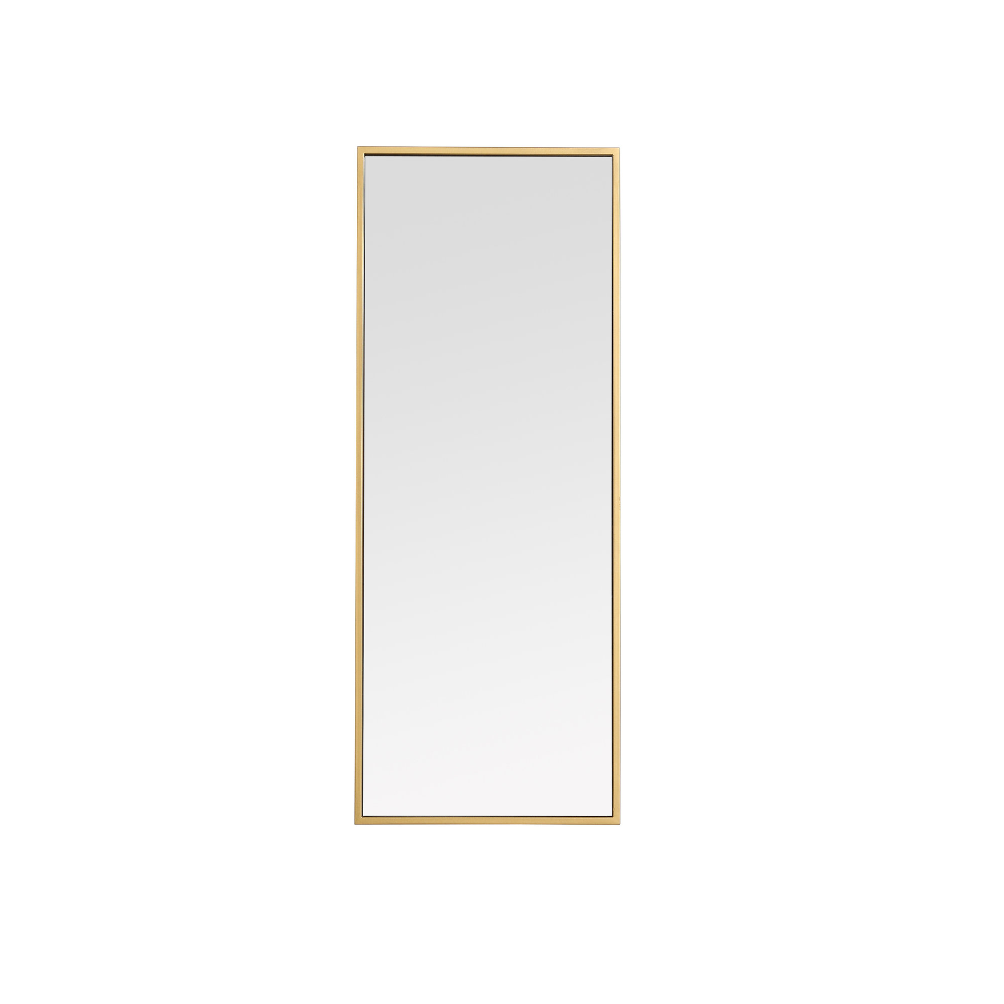 Sabine Metal Rectangle Wall Mirror, 36" x 14", Brass