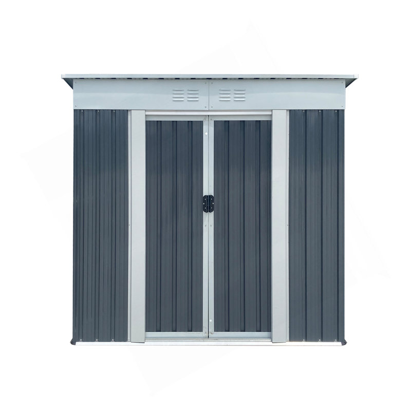 Spacious Outdoor Storage Shed With Apex Roof For Versatile Storage Needs, Gray, 74.7" H x 45.7" W x 72.5" D
