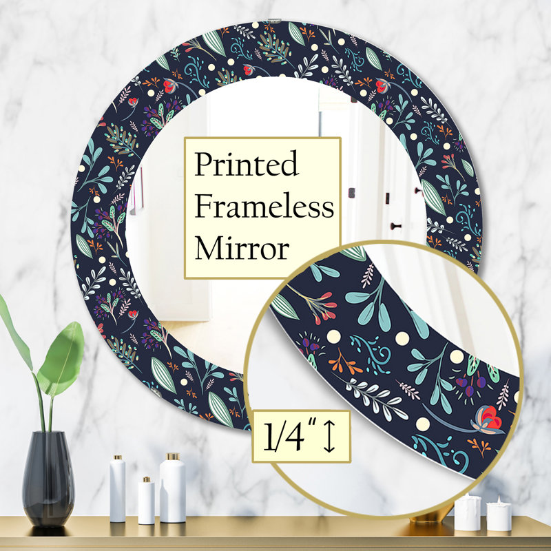 Miroir d'appoint moderne Obsidian Bloom 9, H 31,5 po x l po