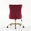 Chaise de bureau capitonnée en velours capitonnée avec base en métal-1163719228-1163610709