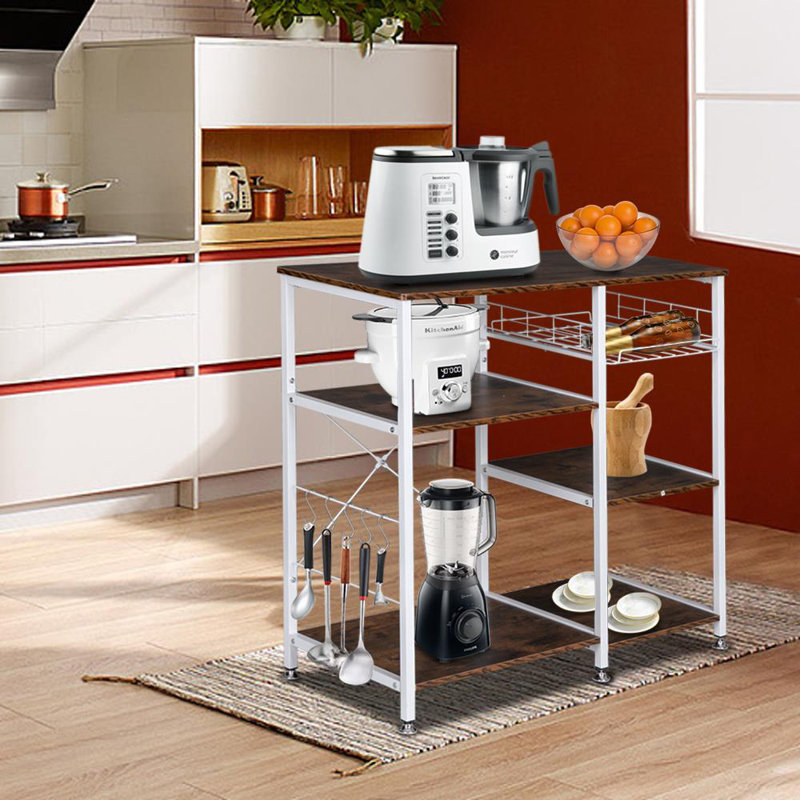 35.4'' Steel Standard Baker's Rack with Microwave Compatibility, Rustic Brown