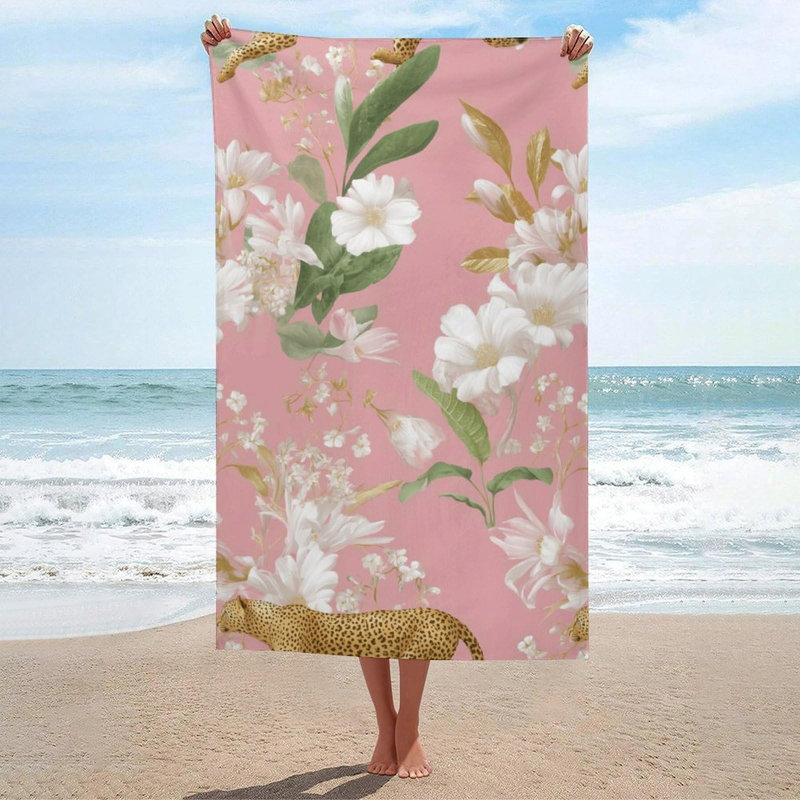 Grande serviette de plage compacte, absorbante, à séchage rapide et sans sable (76 x 152 cm). Un sac en toile assorti vous sera offert.