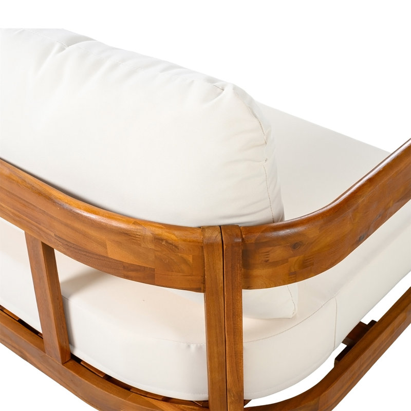 Ensemble de meubles de patio en bois d'acacia massif, Blanc