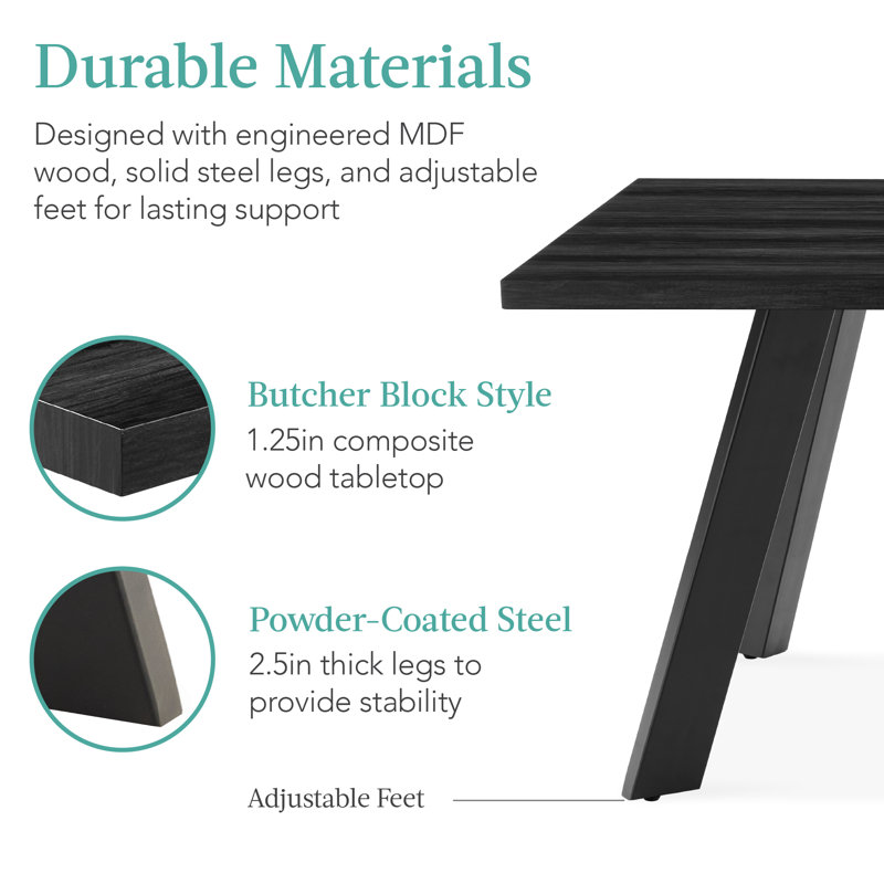 Natural Oak Extendable Dining Table with Black Steel Legs