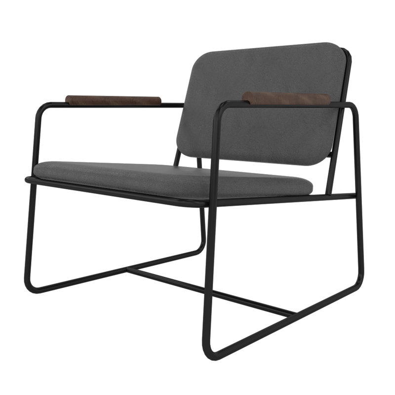 Fauteuil d'appoint en acier noir pourquoi Whythe, Noir, Noir