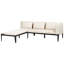 Sofa Set with Table BRACCIANO Certified Acacia Wood Light Beige