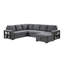 Stila Sleeper Sectional Sofa With Storage Chaise, 128 Inch Dark Grey-117559161