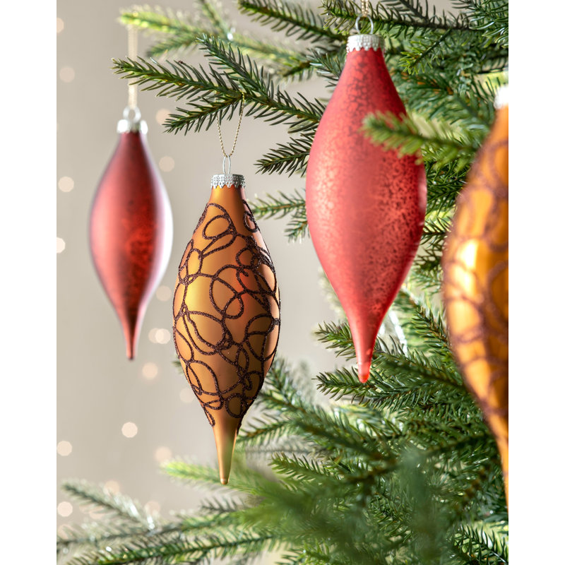 15cm Glass Bauble, Copper
