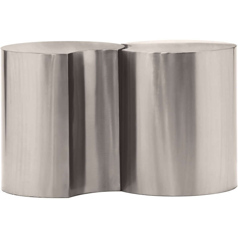 Ismah Iron Top End Table Set, Silver, 20" H x 33.5" W x 18" D