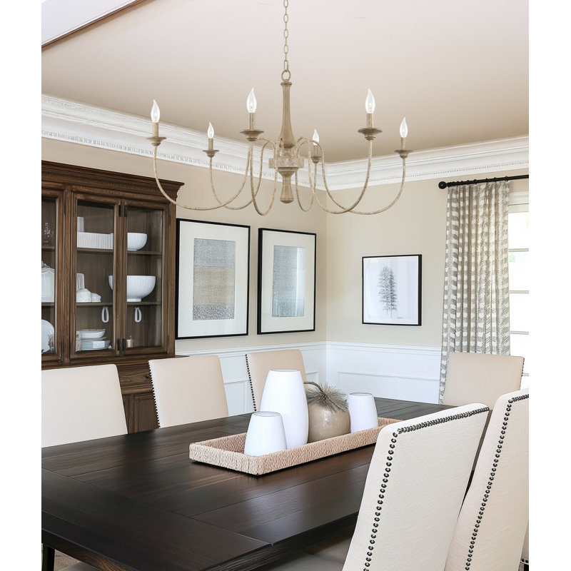 Kimi 6 - Light Steel Dimmable Chandelier