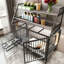 Cage en fer et pour animaux - avec roulettes, 47,99 po Hauteur, 23,19 de largeur, noir et gris avec stabilité, roues, largeur, hauteur, gris anthracite-118768652