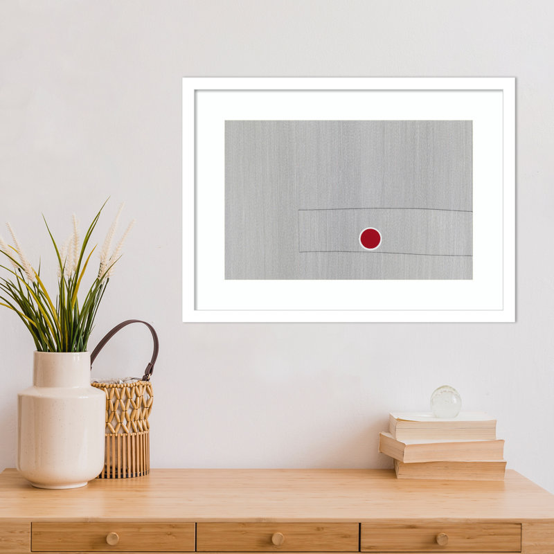 Gris, dessin de 57 par Alex Dunn, impression sur bois encadrée, Cadre blanc, H 16 po x l 21 po