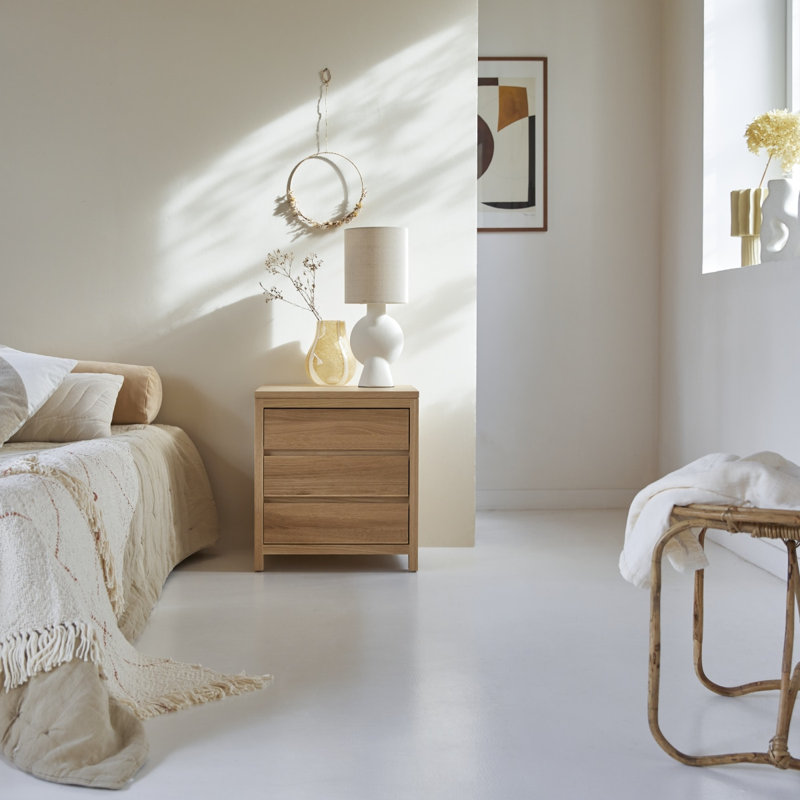 Eden 50cm W Solid Wood Bedside Table